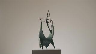 Thumbnail of Lynn Chadwick R.A. (British, 1914-2003) Bullfrog 64 cm. (25 1/8 in.) high (Conceived in 1951 and cast by Pangolin Editions in 1988) video 1